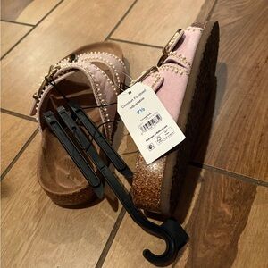 Pink Sandals with Buckle Detail